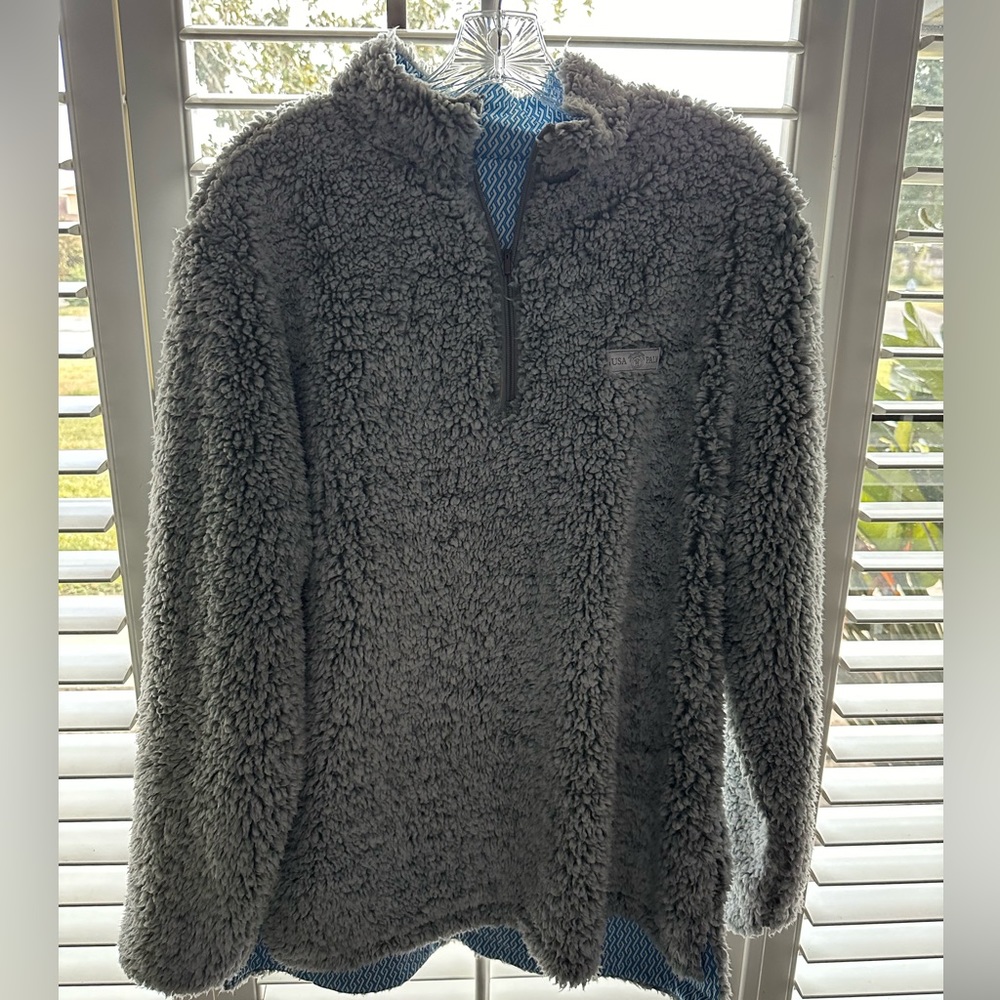 Reversible sherpa sweater